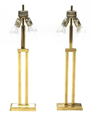 Lot 548 - A pair of Italian brass table lamps
