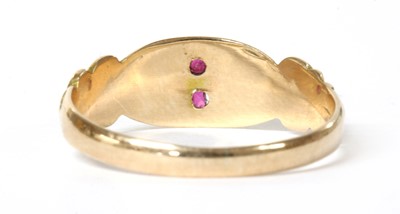 Lot 17 - An Edwardian 9ct gold ruby and turquoise ring