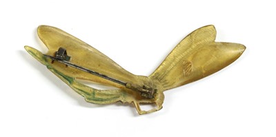 Lot 30 - A French Art Nouveau carved horn dragonfly brooch