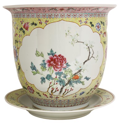 Lot 245 - A Chinese famille rose jardinière and stand