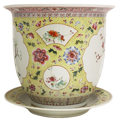 Lot 245 - A Chinese famille rose jardinière and stand