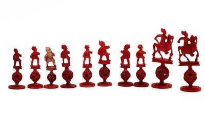 Lot 93 - A Cantonese export ivory chess set