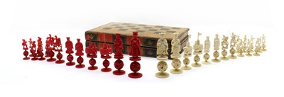 Lot 93 - A Cantonese export ivory chess set