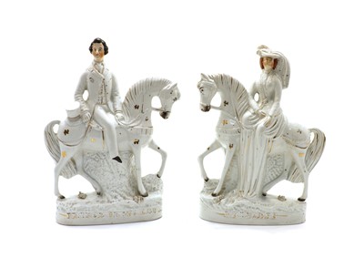Lot 166 - A pair of Staffordshire flat back Prince and Princess of Wales