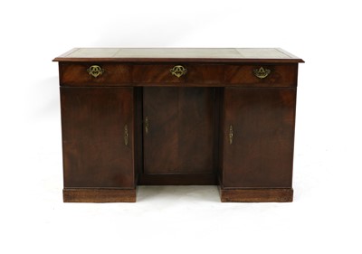 Lot 349 - A 19th century mahogany pedestal desk