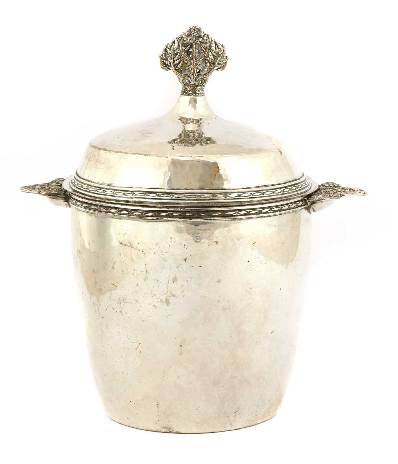 Lot 54 - An Arts and Crafts silver-plated tea caddy