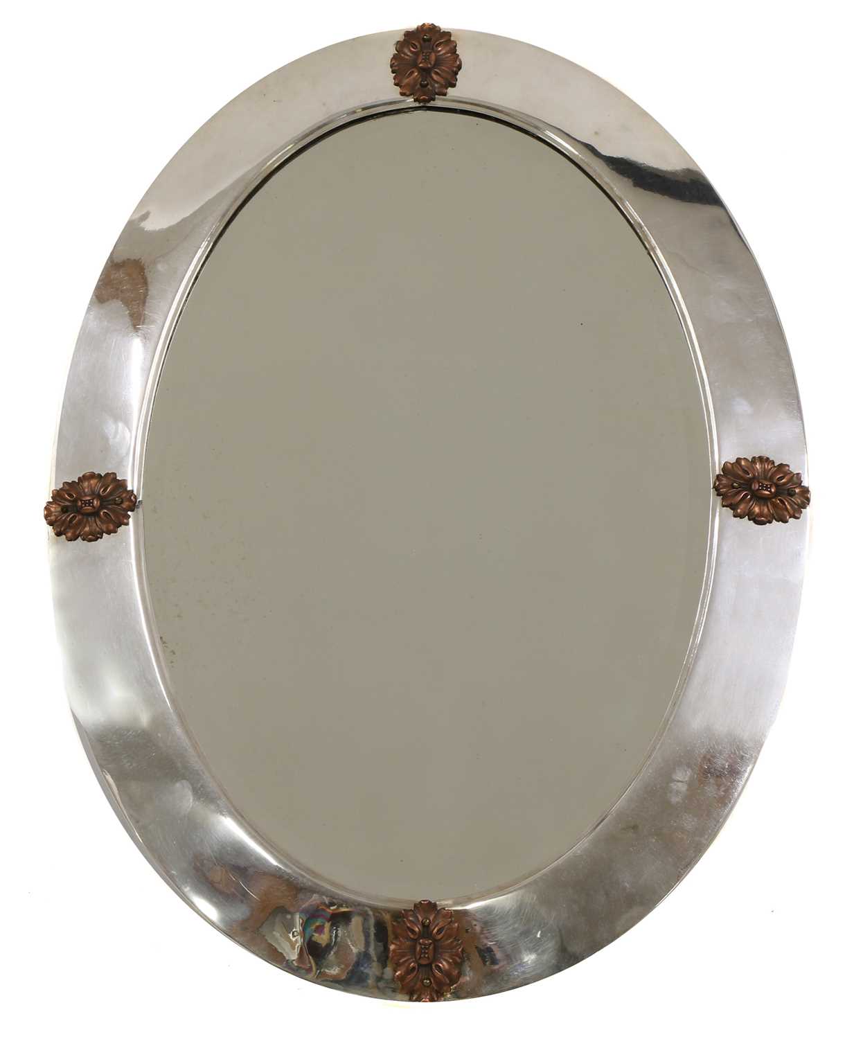 Lot 79 - An Arts and Crafts silver-plated wall mirror