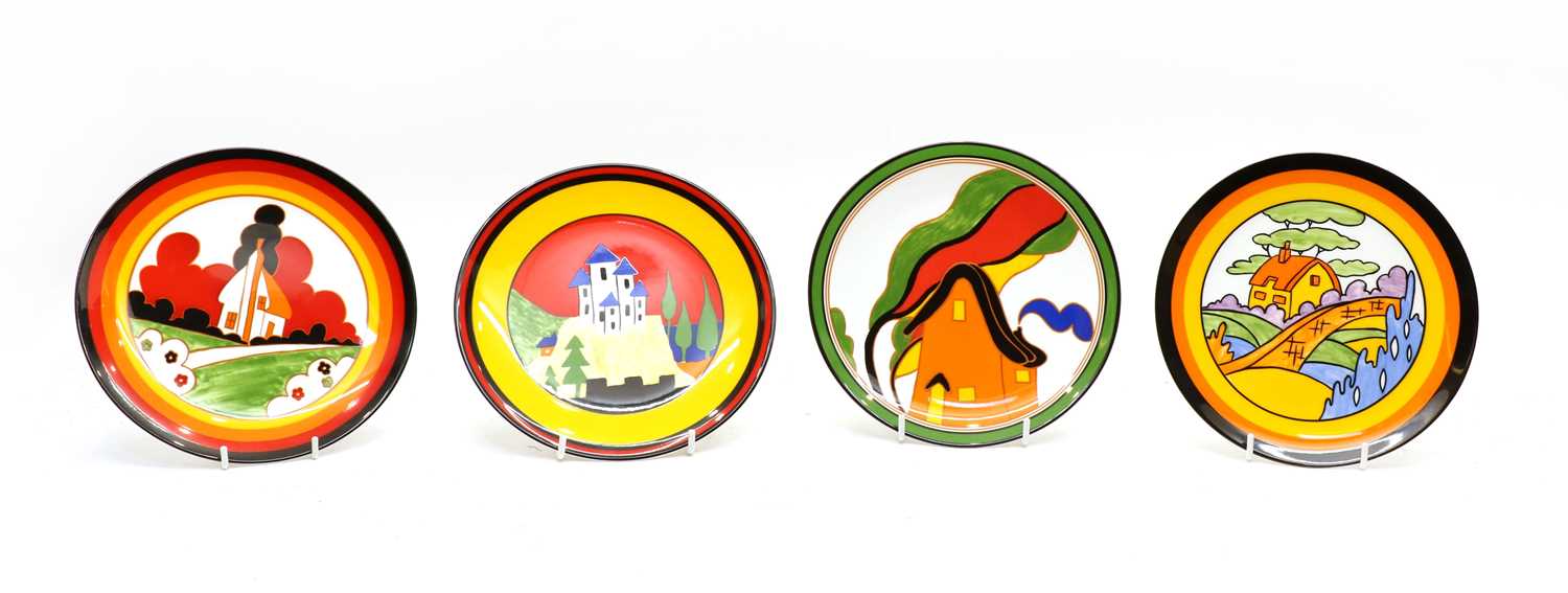 Lot 75 - A collection of four limited edition Wedgwood 'Bizarre' Clarice Cliff style plates