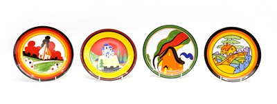 Lot 75 - A collection of four limited edition Wedgwood 'Bizarre' Clarice Cliff style plates