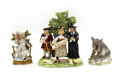 Lot 135 - A 19th Century Chelsea Derby style ceramic figural group