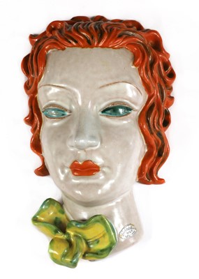 Lot 217 - A Goldscheider pottery wall mask