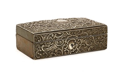 Lot 11 - A late Victorian silver mounted leather box