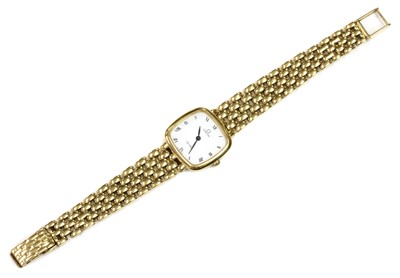 Lot 296 - A ladies' 18ct gold Omega 'de Ville' quartz bracelet watch