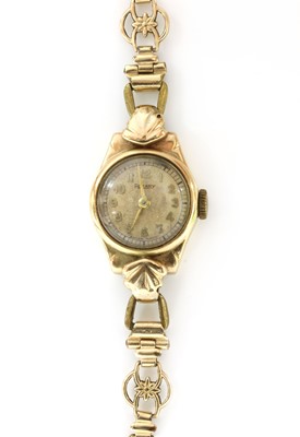 Lot 306 - A ladies' 9ct gold Rotary mechanical bracelet watch