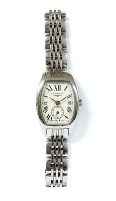Lot 310 - A ladies' stainless steel Longines 'Evidenza' quartz bracelet watch