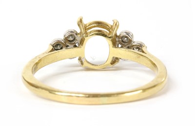 Lot 238 - A gold vacant ring mount with diamond shoulders