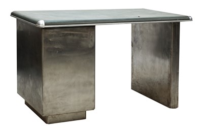 Lot 181 - A polished steel desk