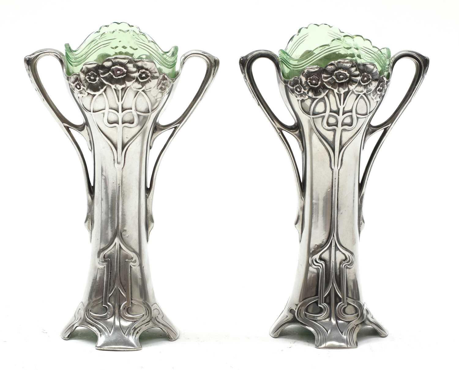 Lot 3 - A pair of WMF silver-plated vases