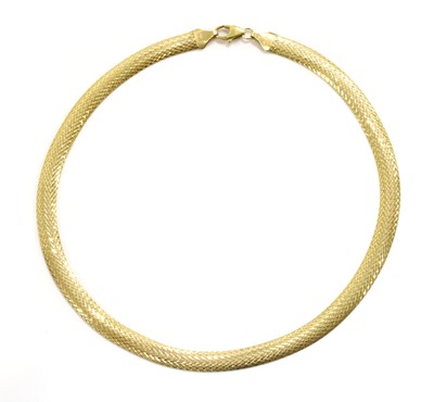 Lot 62 - A 9ct gold herringbone link necklace