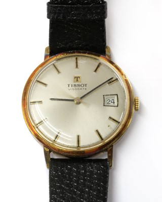 Lot 301 - A gentlemen's gold-plated Tissot 'Visodate' mechanical strap watch
