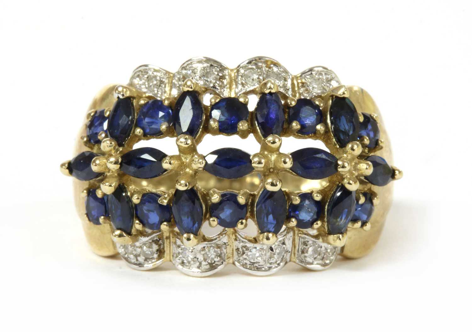 Lot 167 - A 9ct gold sapphire and diamond ring