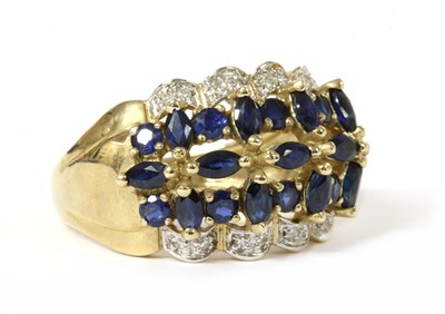 Lot 167 - A 9ct gold sapphire and diamond ring