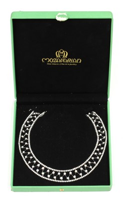 Lot 372 - A white gold diamond set collar, attributed to Mozafarian