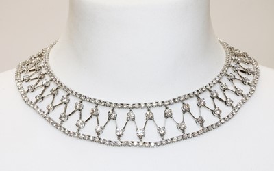 Lot 372 - A white gold diamond set collar, attributed to Mozafarian
