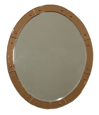 Lot 464A - An oval bevelled panel wall mirror