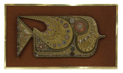 Lot 640 - An embossed panel