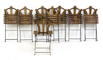 Lot 156 - A set of eight French folding bistro or garden chairs