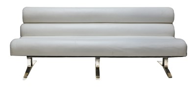 Lot 464 - A Kingston faux white leather sofa
