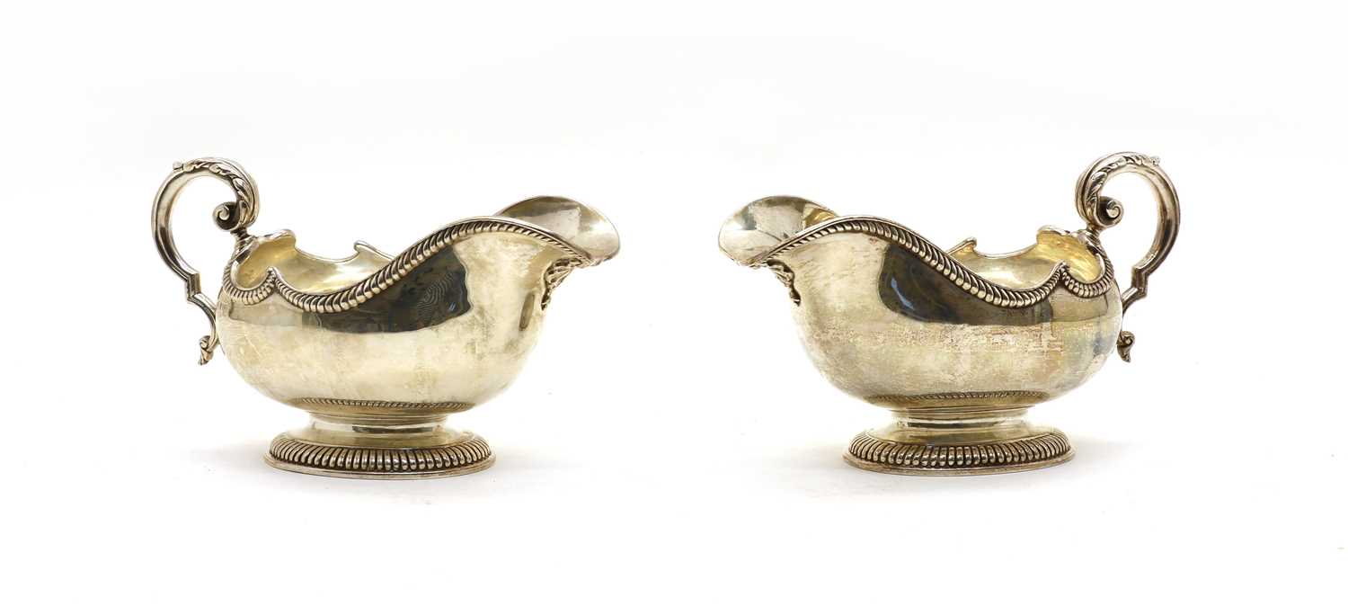 Lot 3 - A pair of silver sauce boats
