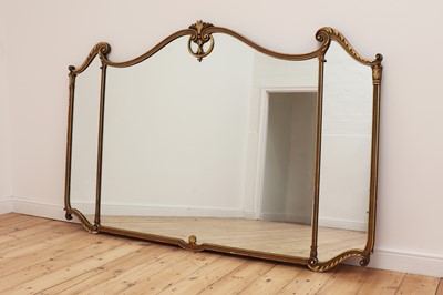 Lot 261 - A large gilt-framed overmantel mirror