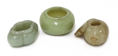 Lot 83 - A collection of three Chinese jade waterpots