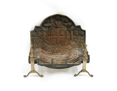 Lot 594 - A cast iron fire back