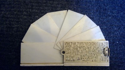 Lot 25 - A late 19th century Cantonese carved ivory notepad