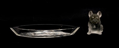 Lot 41 - A navette form glass pin tray