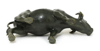Lot 97 - A Chinese jade buffalo