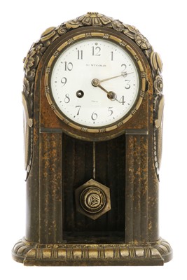 Lot 191 - An Art Deco patinated bronze Ane Mon Colin mantel clock