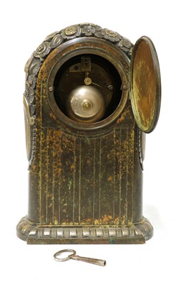 Lot 191 - An Art Deco patinated bronze Ane Mon Colin mantel clock