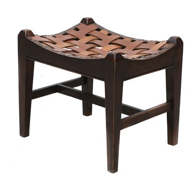 Lot 471 - An Arts and Crafts oak stool