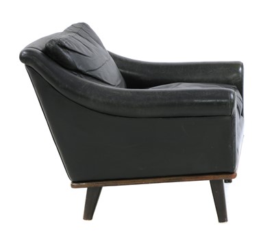 Lot 467 - A Swedish black leather armchair