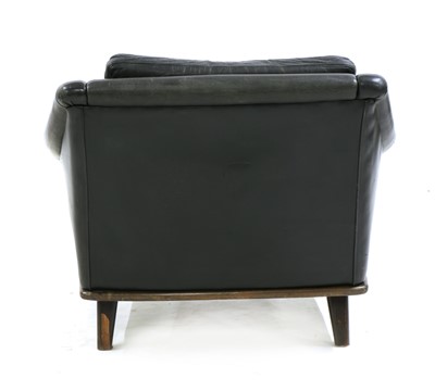 Lot 467 - A Swedish black leather armchair
