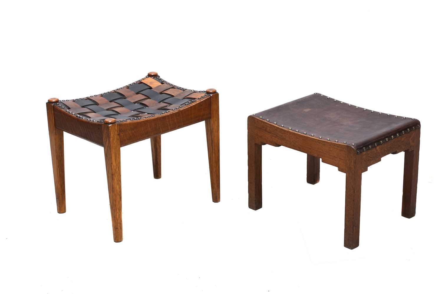 Lot 65 - An Arts and Crafts oak stool