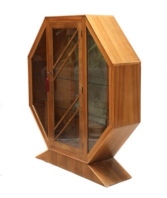 Lot 224 - An Art Deco walnut octagonal display cabinet
