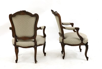 Lot 401 - Three Louis XV style salon chairs