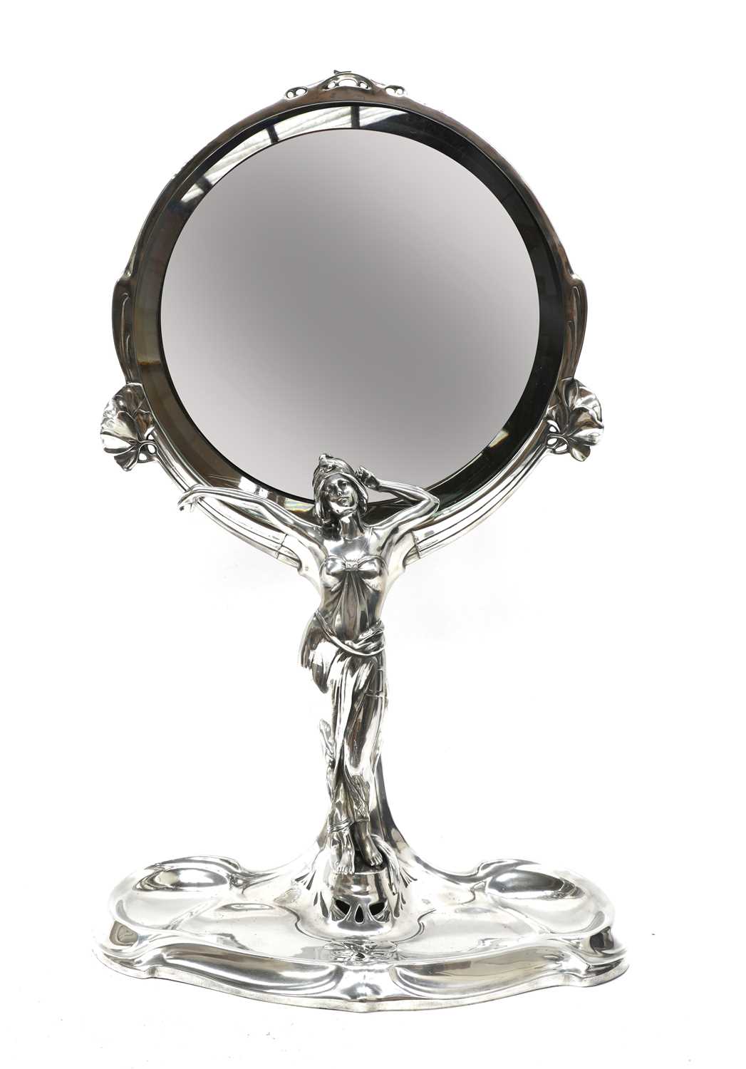 Lot 81 - A large B&G Imperial Zinn silver-plated mirror