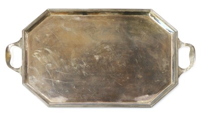 Lot 250 - A sterling silver two handled tray