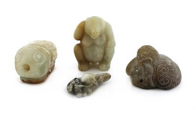 Lot 266 - A collection of four Chinese jade carvings
